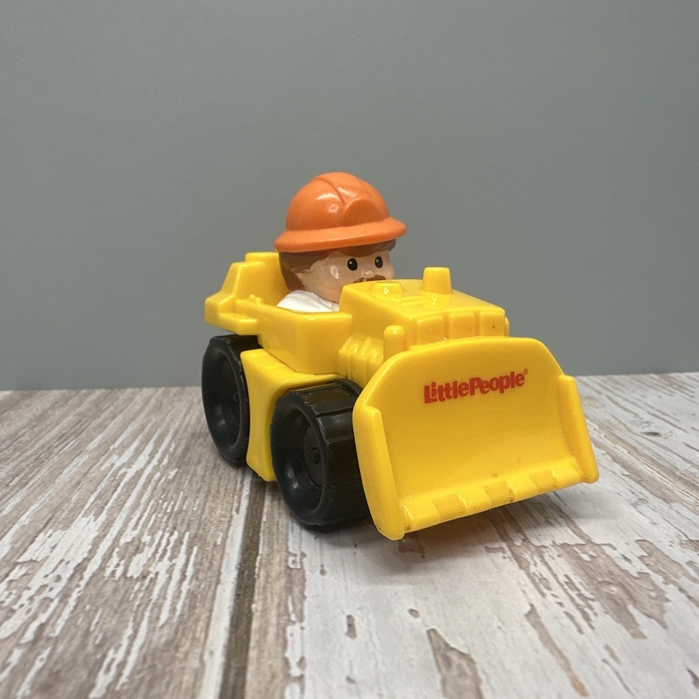 Little People Wheelies -Yellow Bulldozer Orange Hat & Mustache 2010